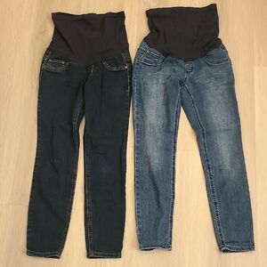 Indigo Blue Skinny Jeans Stretchy Comfort XS Petite Maternity Dark Blue Pregnant